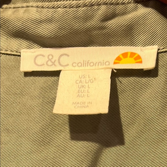 C & C CALIFORNIA WOMEN’S SHIFT DRESS, LIGHT ARMY GREEN, WAIST TIE, SIZE LARGE - Picture 5 of 11